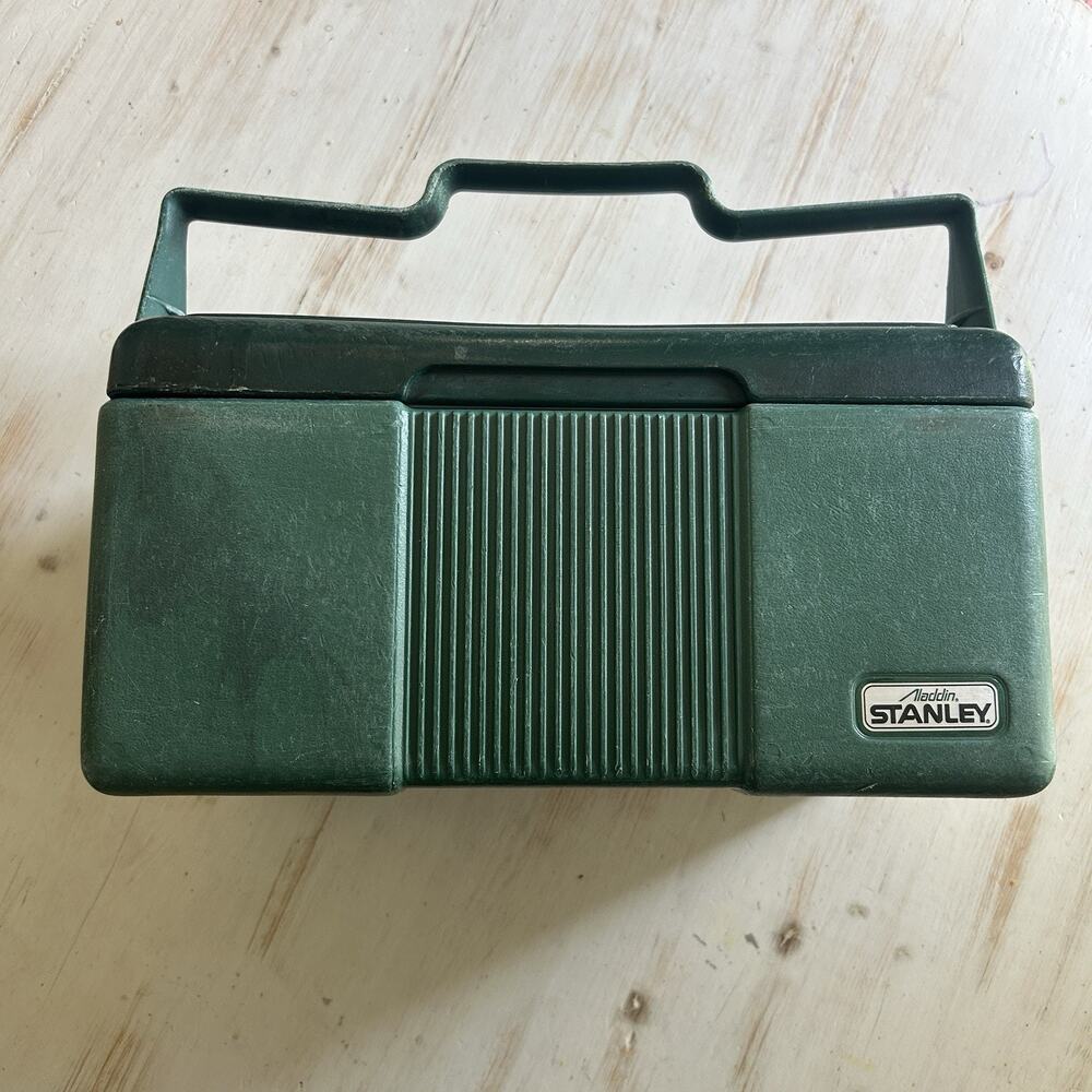 Vintage Stanley Aladdin Cooler Green Insulated Divided Lunch Box No Thermos USA